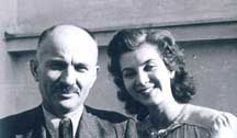 Ion Flueraş (1881-1953) – fruntaş social-democrat, membru al Consiliului Dirigent în 1918, cu fiica sa Ileana, măritată Erbiceanu (1938)